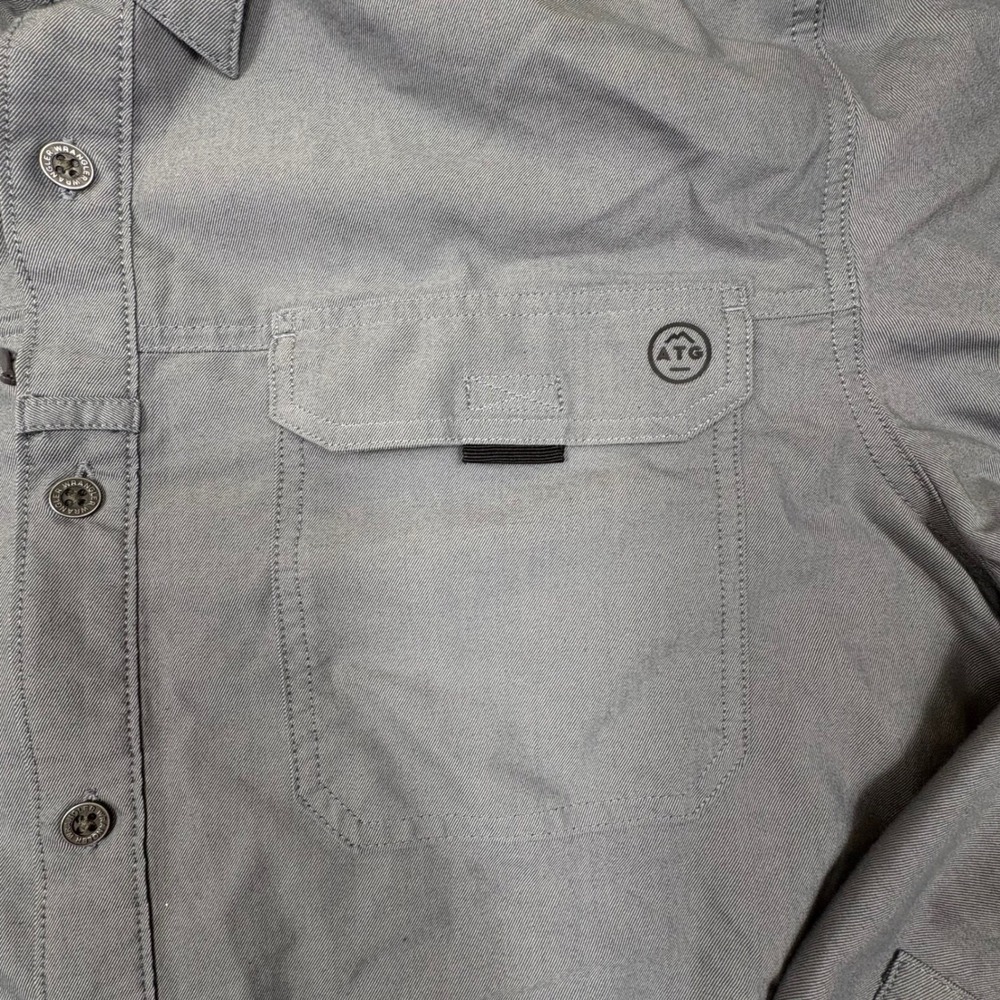 Wrangler ATG All Terrain Gear Men's Gray Long Sleeve Button‎ Up Shirt XL